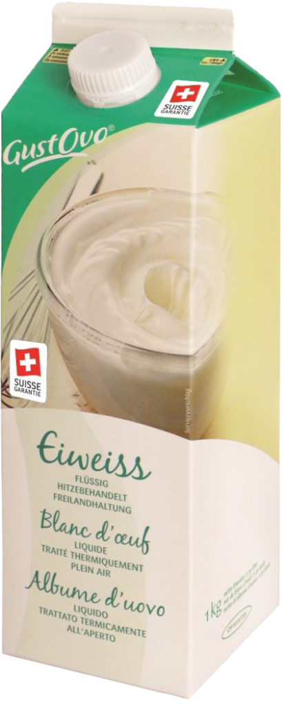 GustOvo Eiweiss im Tetrapack für die Schweiz